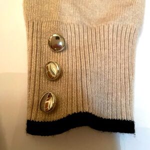 Madison Beige Cardigan with Black Accents